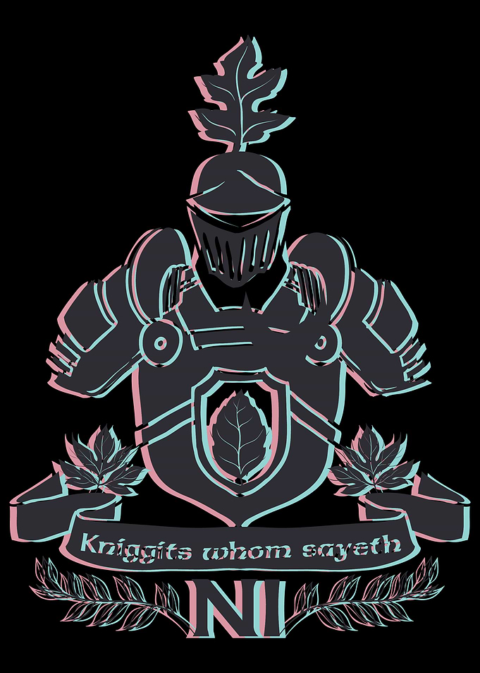 Knight Emblem with Leaf and Banner