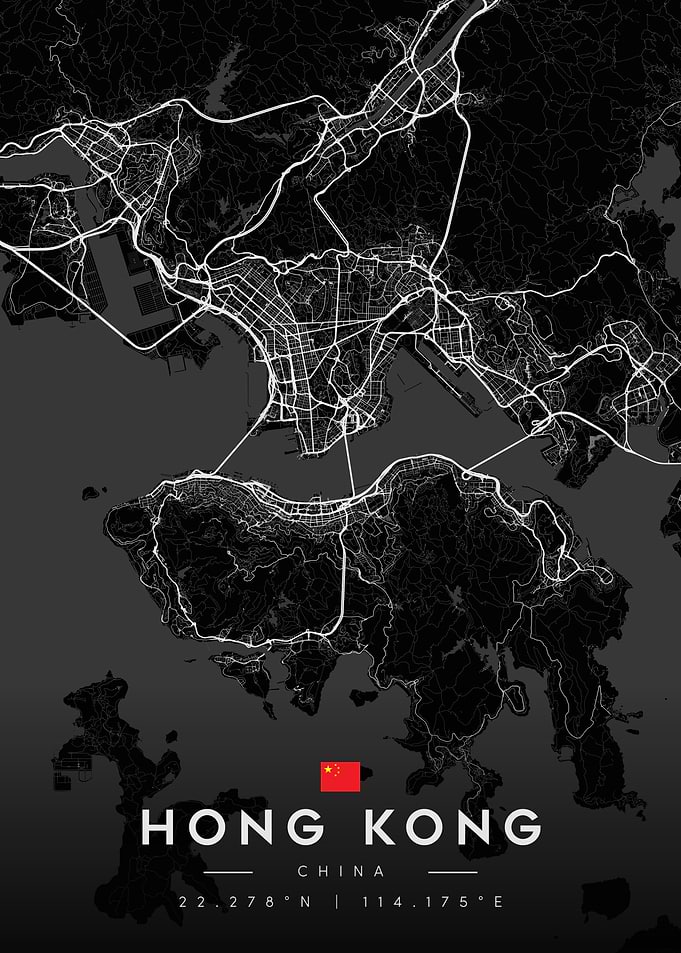 Hong Kong Map Art