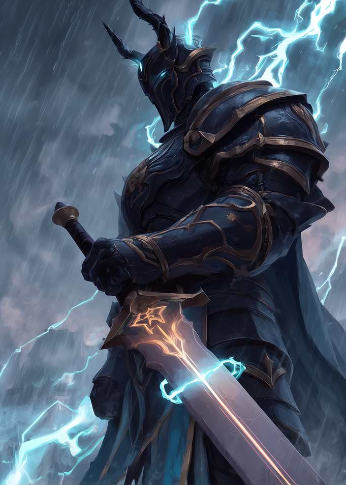 Dark Knight with Lightning Sword