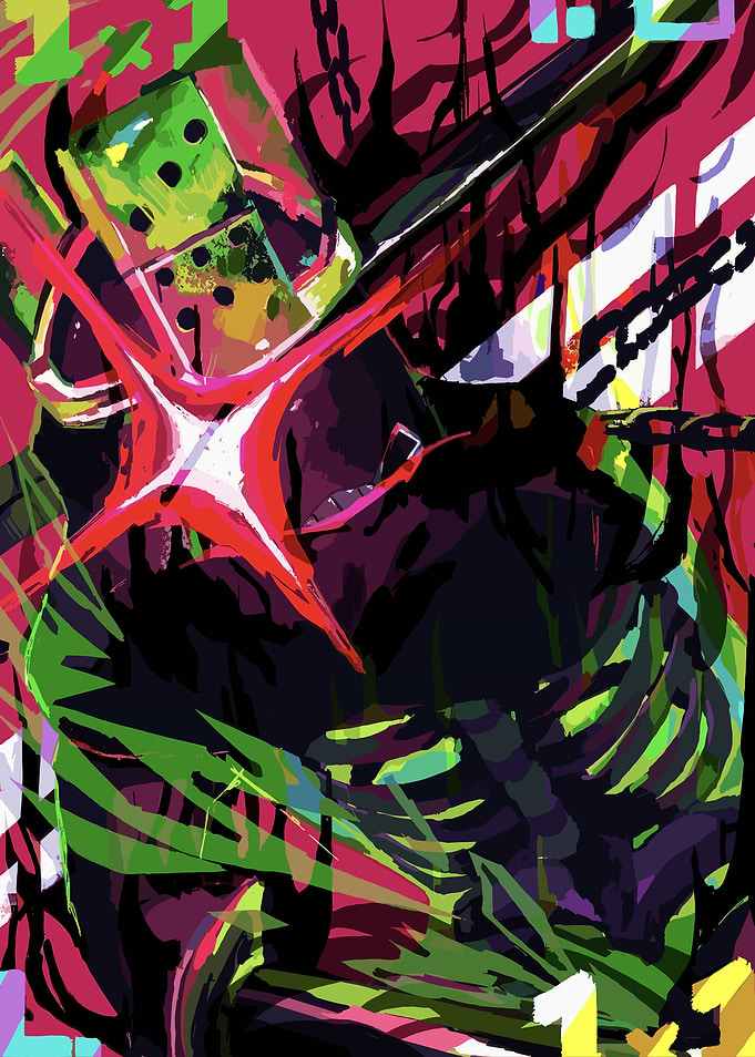 Abstract Character with Geometric Elements