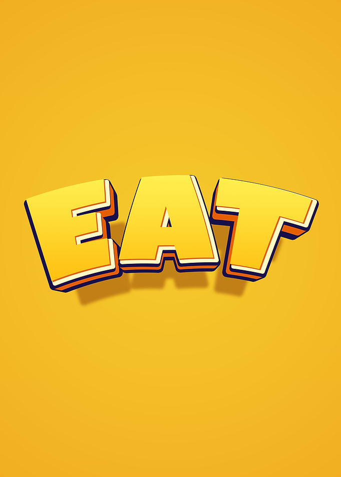 Bold Yellow 'EAT' Text