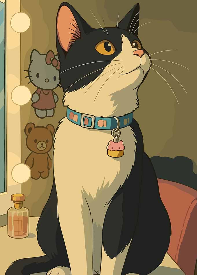 Cute Cat with Cupcake Charm