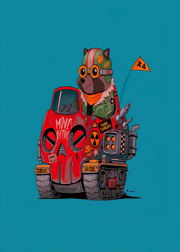 Raccoon in a Tank