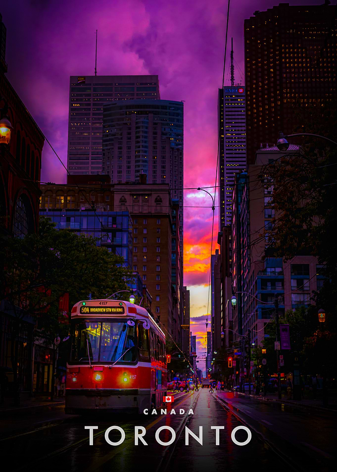 Toronto Streetcar at Sunset