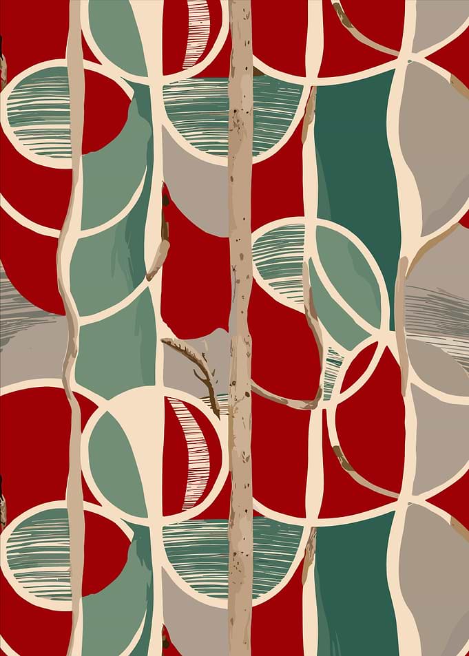 Abstract Geometric Pattern with Natural Elements