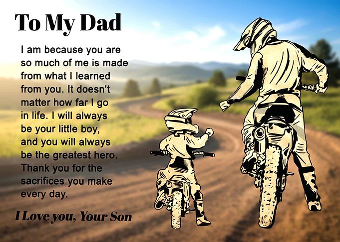 to My Dad Gift from Son Fathers Day Gift Father and Son Motocross