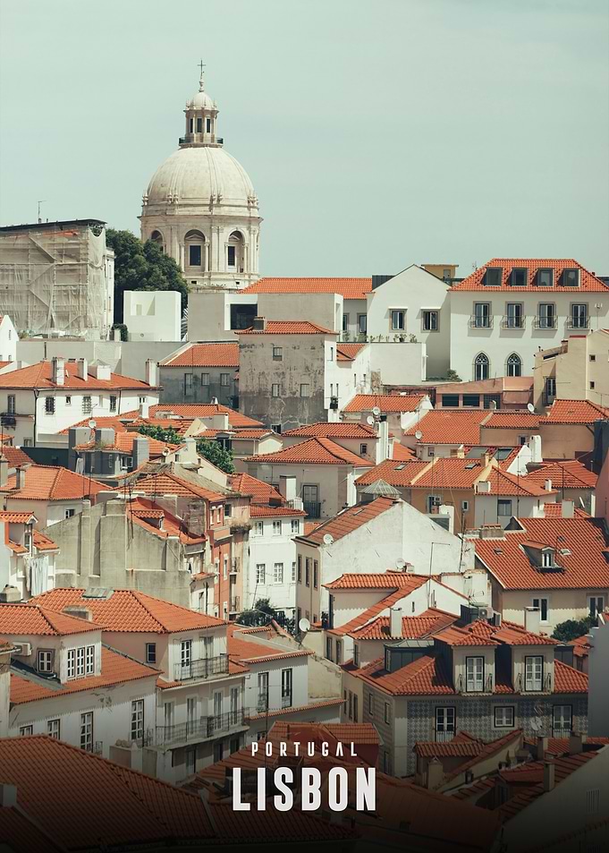 Lisbon Portugal Cityscape with Dome