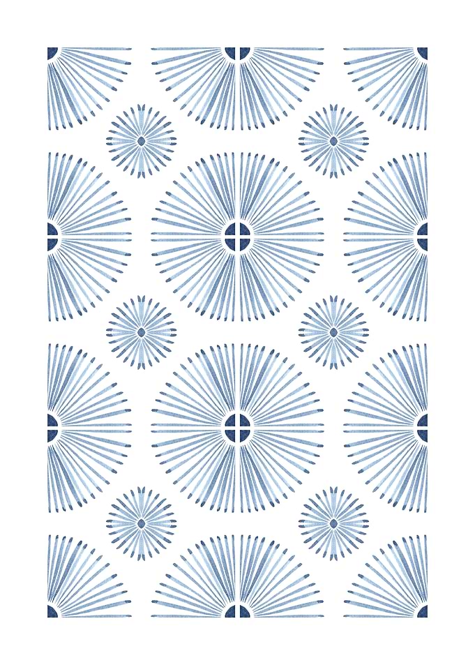 Blue Sunburst Pattern