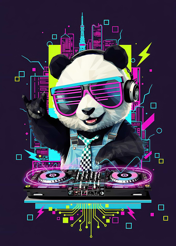 DJ Panda in Neon City