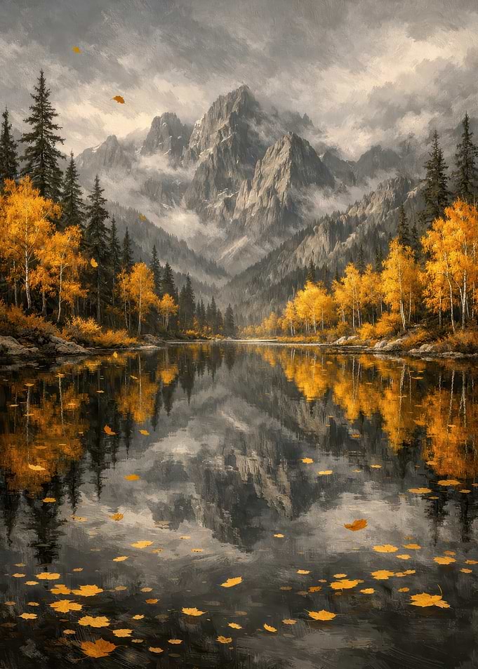 Autumn Mountain Lake Reflection