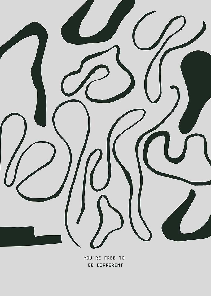 Abstract Organic Shapes with Text
