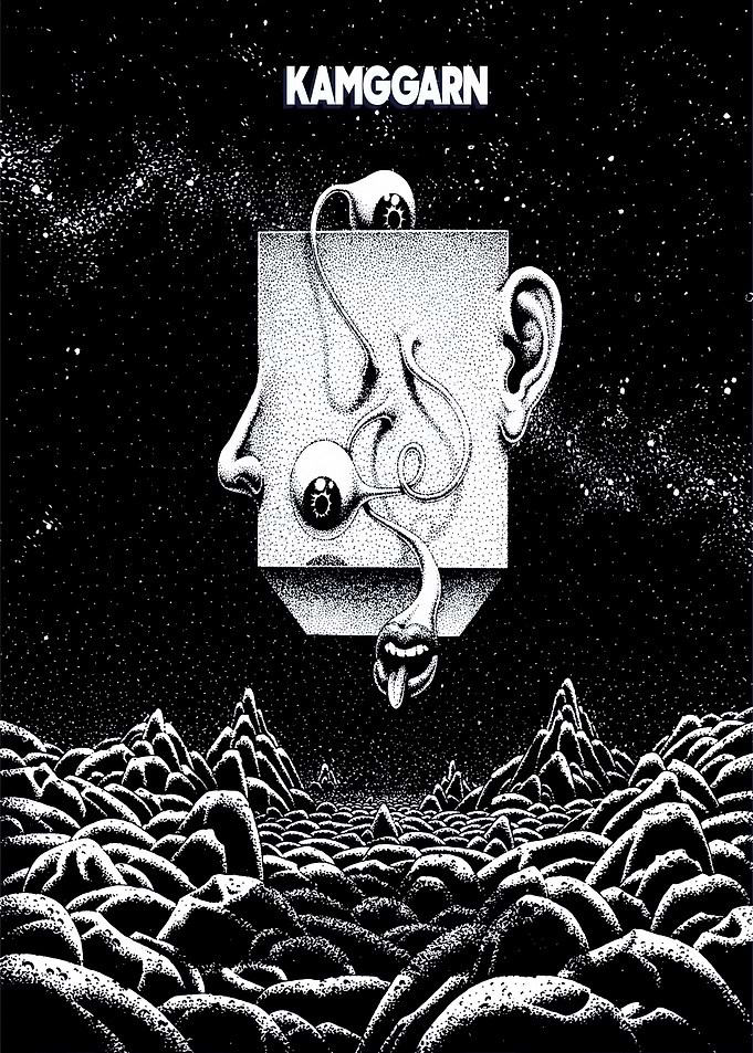 Surreal Cosmic Landscape with Abstract Face