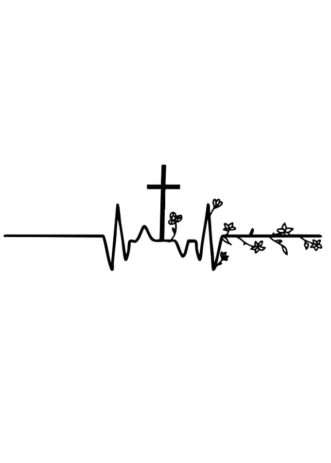 Christian Heartbeat with Flowers