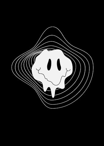 Melting Smiley Face with Waves