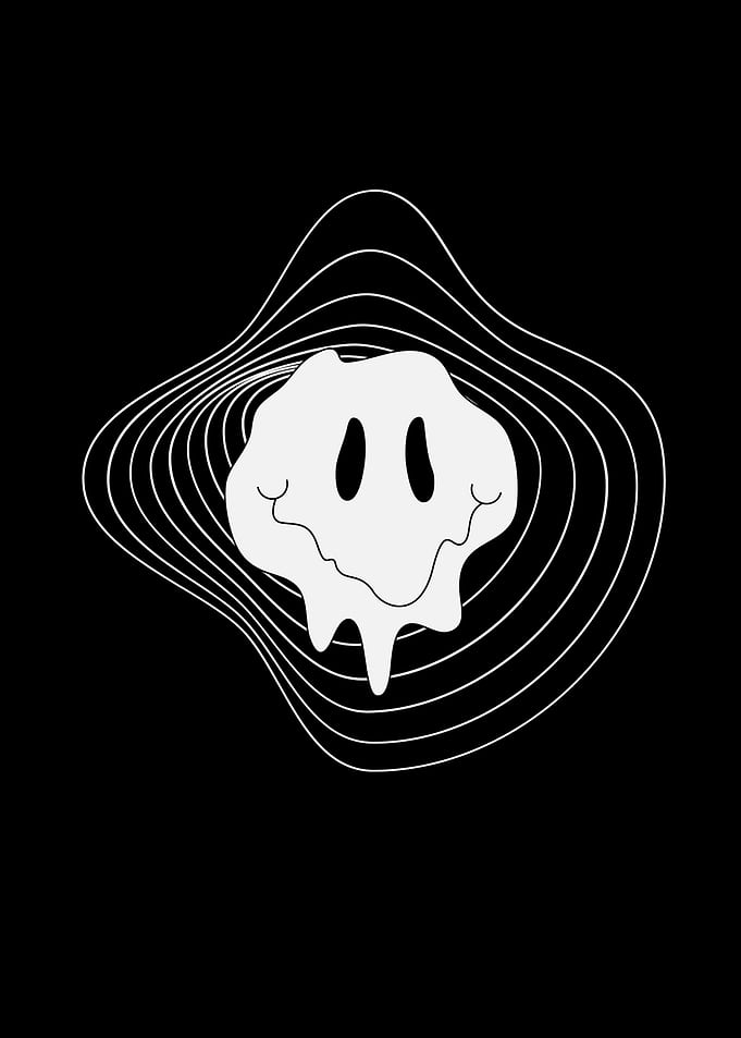 Melting Smiley Face with Waves
