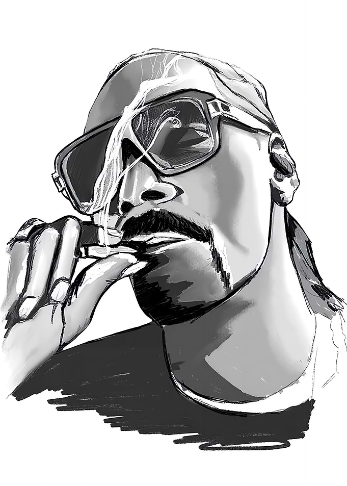 Snoop Dogg smoking with sunglasses music cover