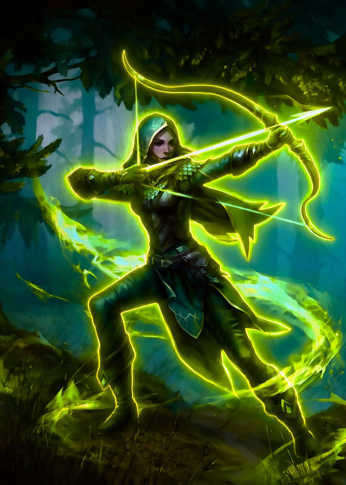 Fantasy Archer with Glowing Bow