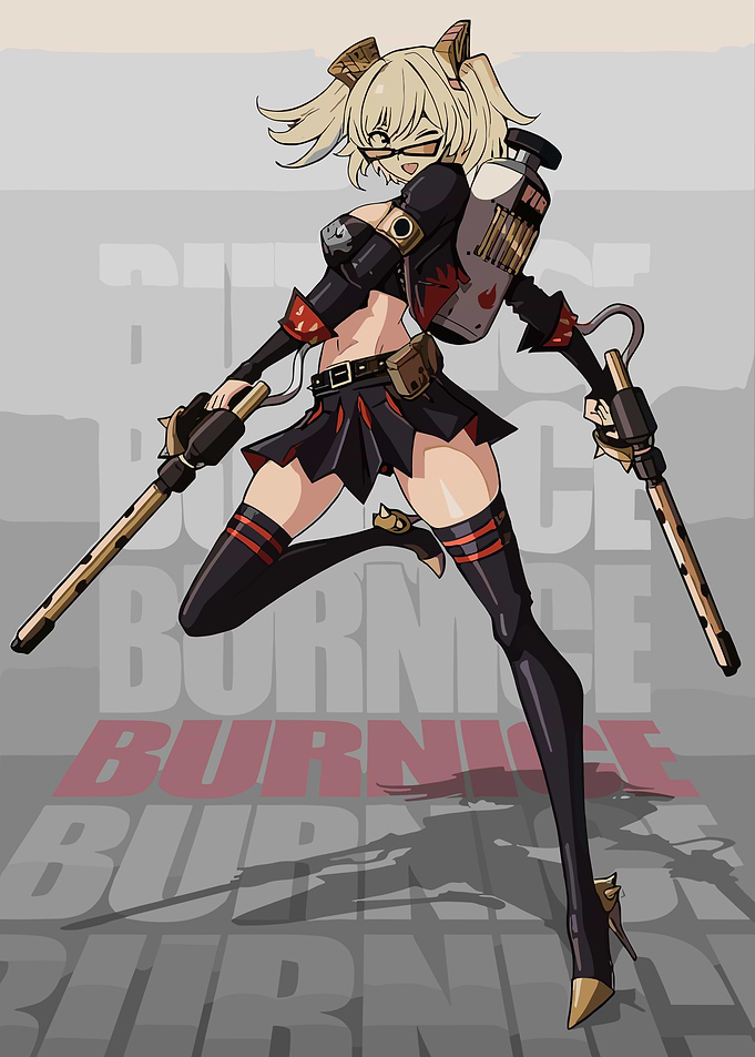 Anime Girl with Flamethrower Backpack