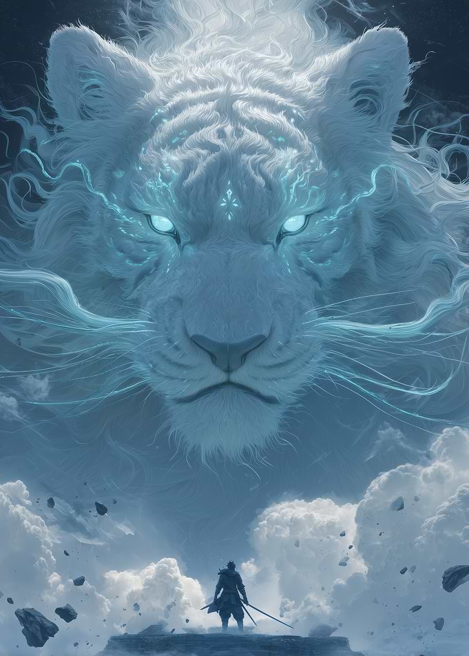 Giant White Tiger Spirit and Warrior