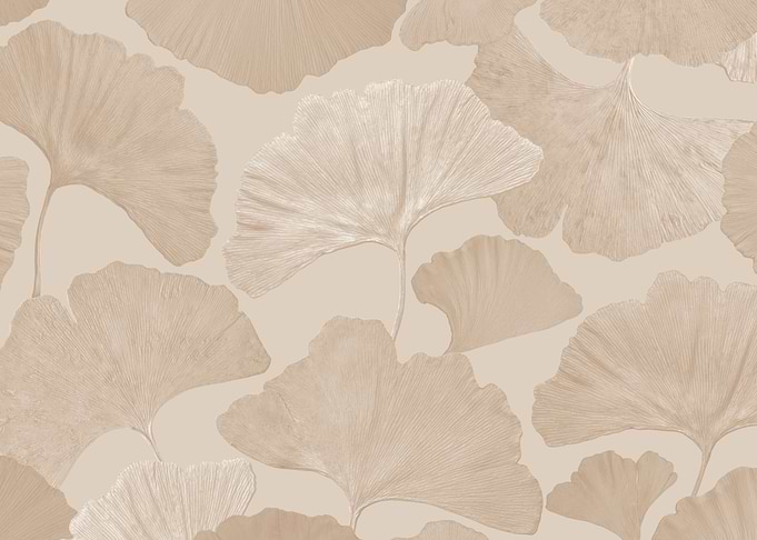 Ginkgo Leaves Beige Dream 2