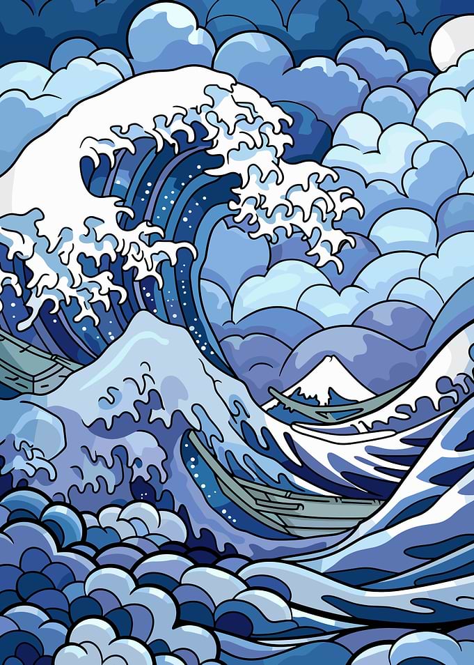 Great Wave with Mount Fuji