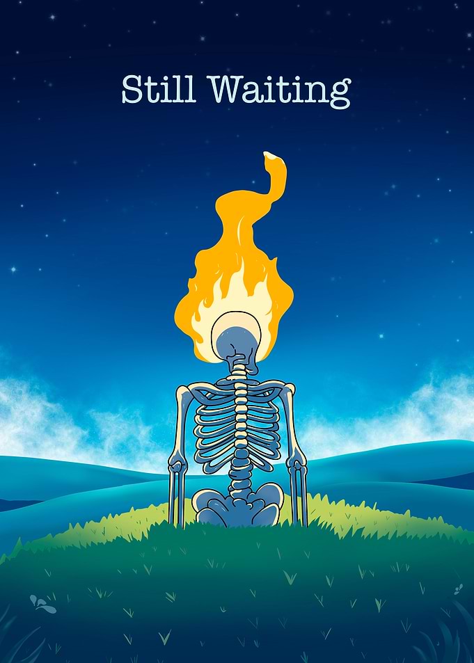 Skeleton Waiting Under the Stars
