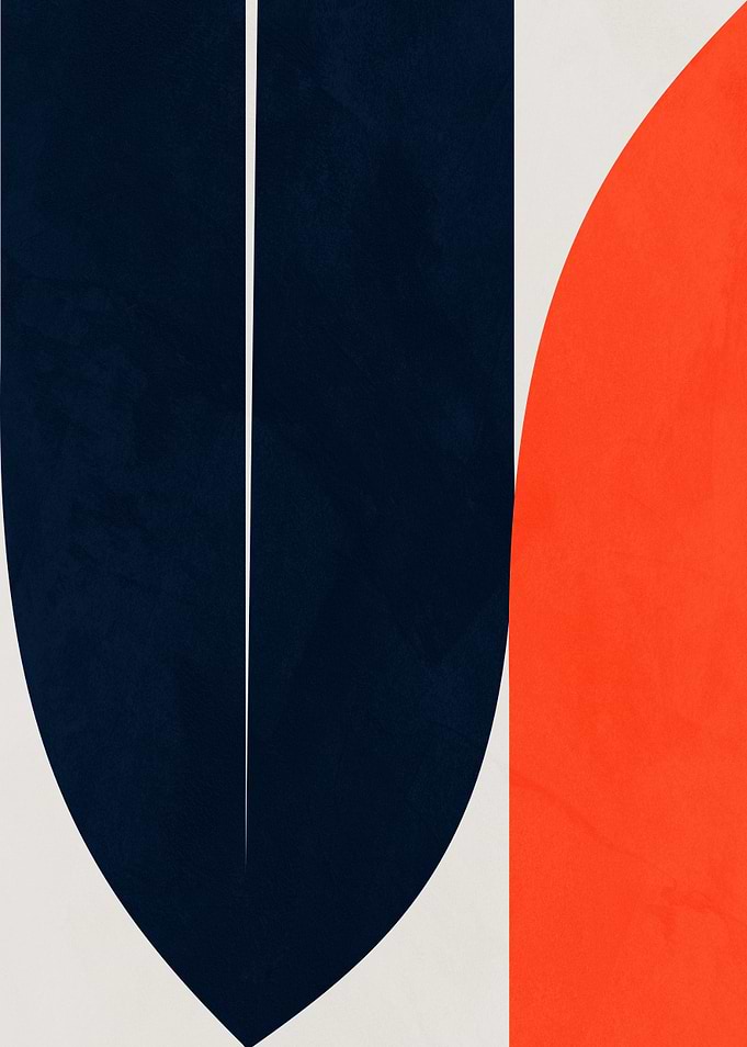 Abstract Shapes in Navy and Orange