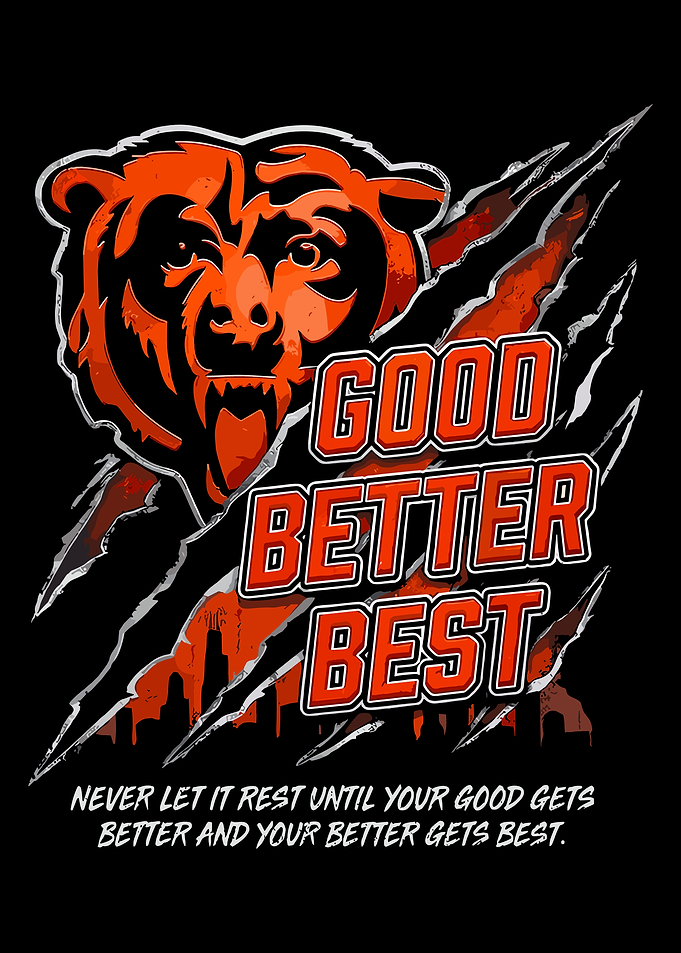 Good Better Best Bear Poster, Aggressive Animal Wall Art, Motivational Urban Decor Print