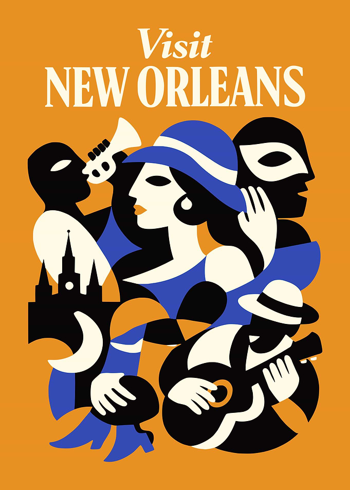 Visit New Orleans Vintage Poster