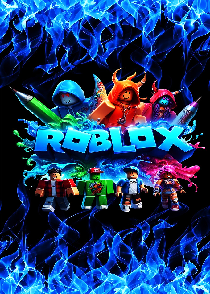 Roblox Characters with Blue Flames