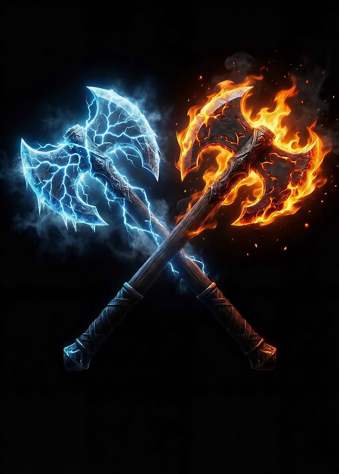 Thunder & Flame Battle Axes