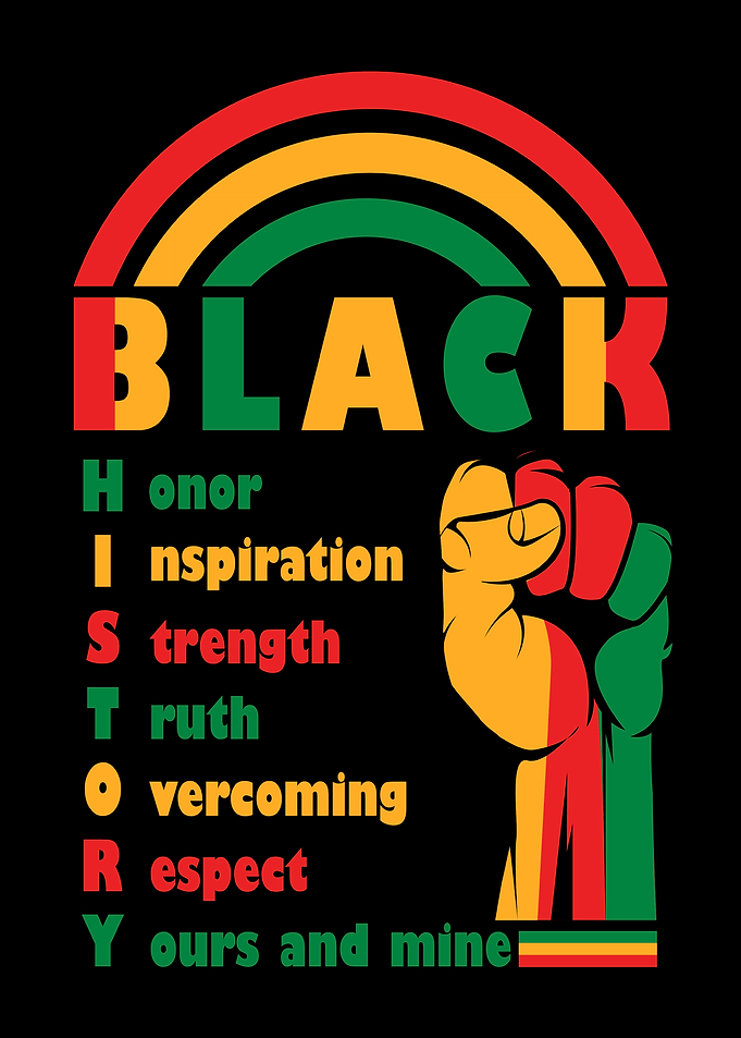 Inspirational Black History Month Fist and Rainbow