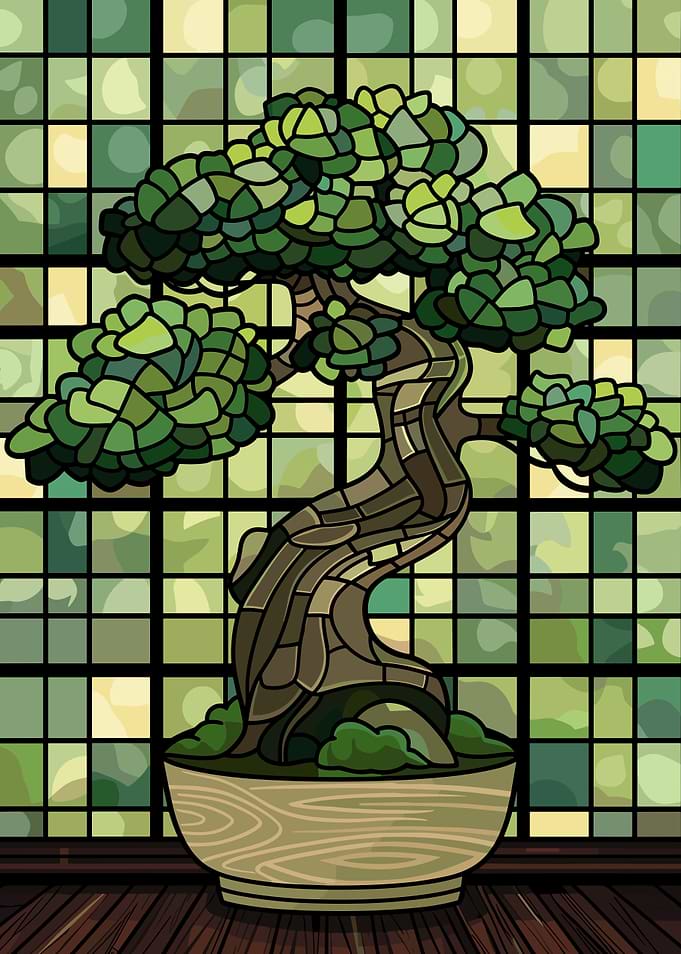 Stained Glass Bonsai Tree