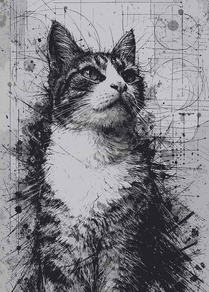 Abstract Cat Portrait