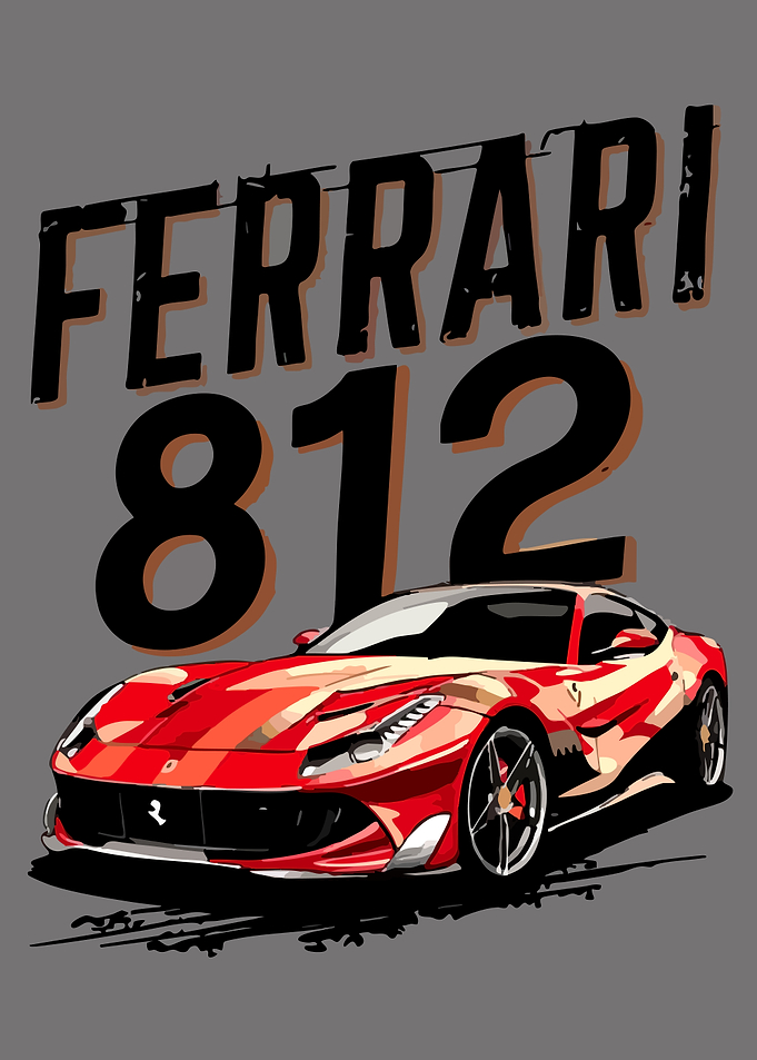 Ferrari 812 Superfast Car Illustration