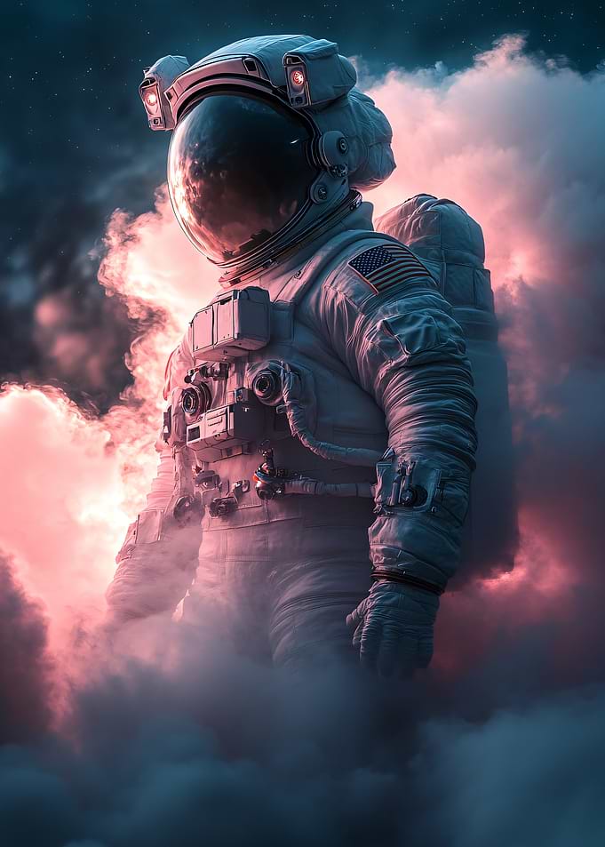 Astronaut in Pink Clouds