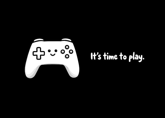 Cute Game Controller With Text It's Time to Play