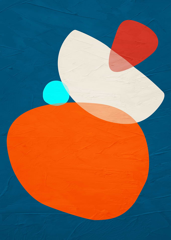 Abstract Shapes on Blue Background