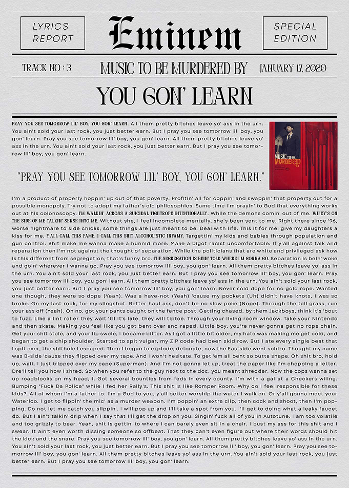 Eminem YOU GON' LEARN,