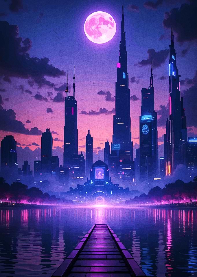 Cyberpunk Cityscape at Night