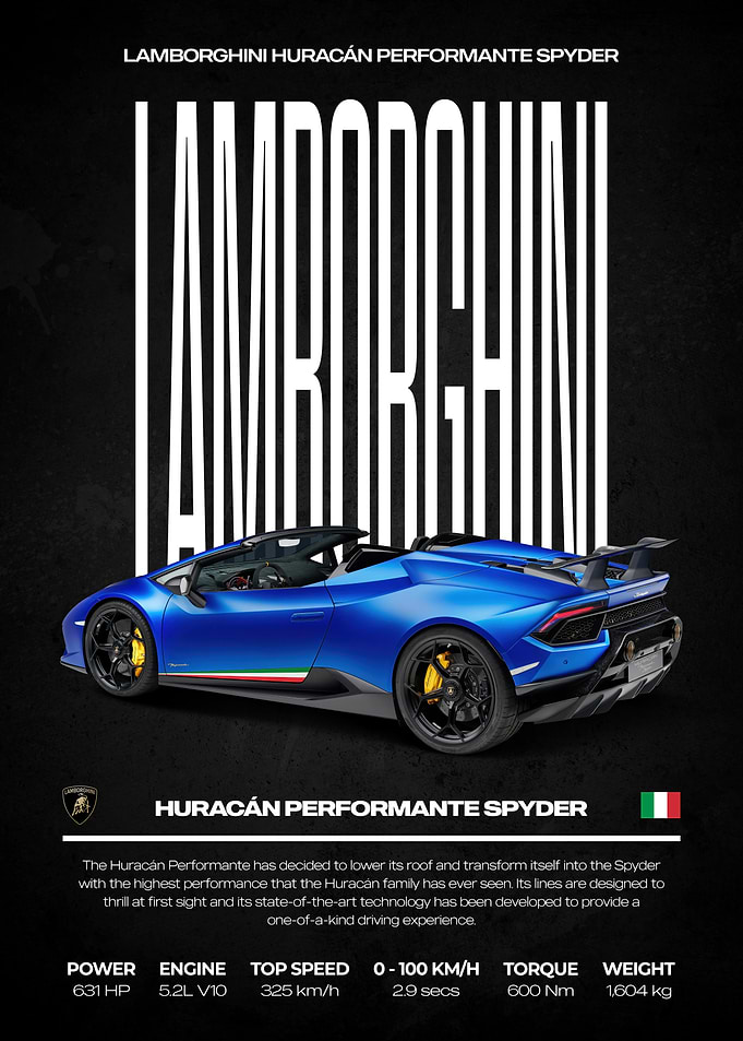 Lamborghini Huracán Performante Spyder Poster