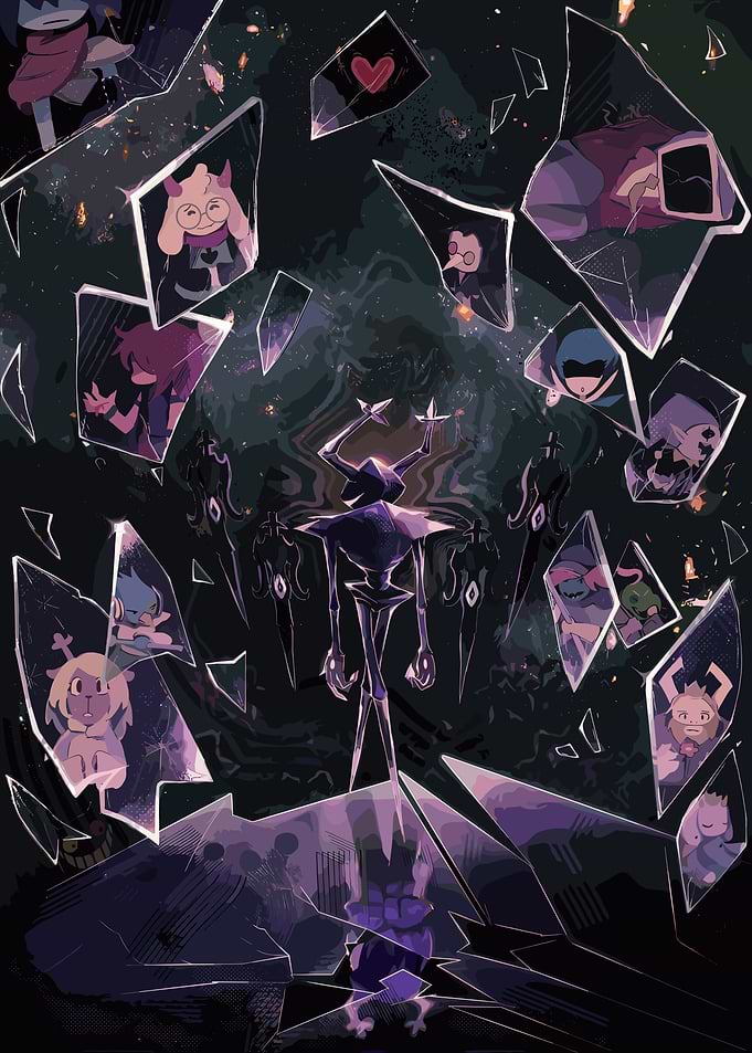 Deltarune Characters in Shattered Glass