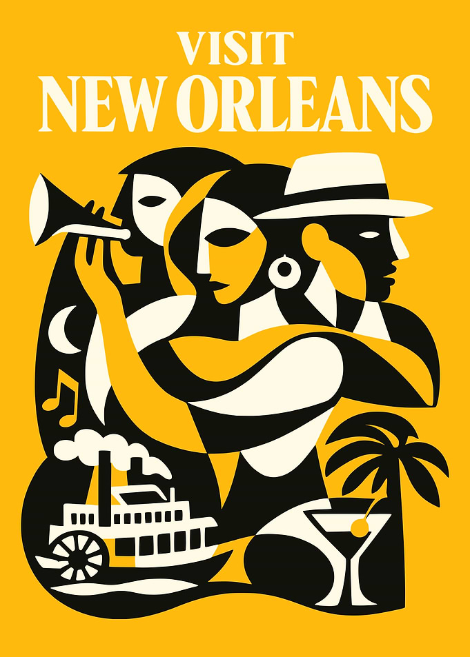 Visit New Orleans Vintage Poster