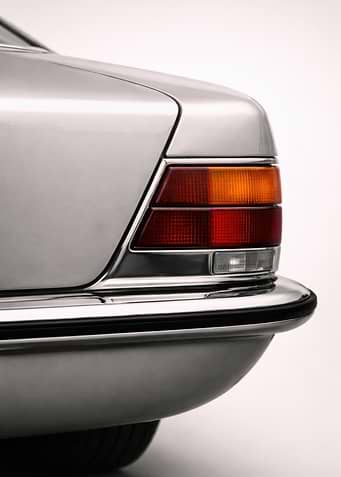 Close-up of a vintage car's rear light
