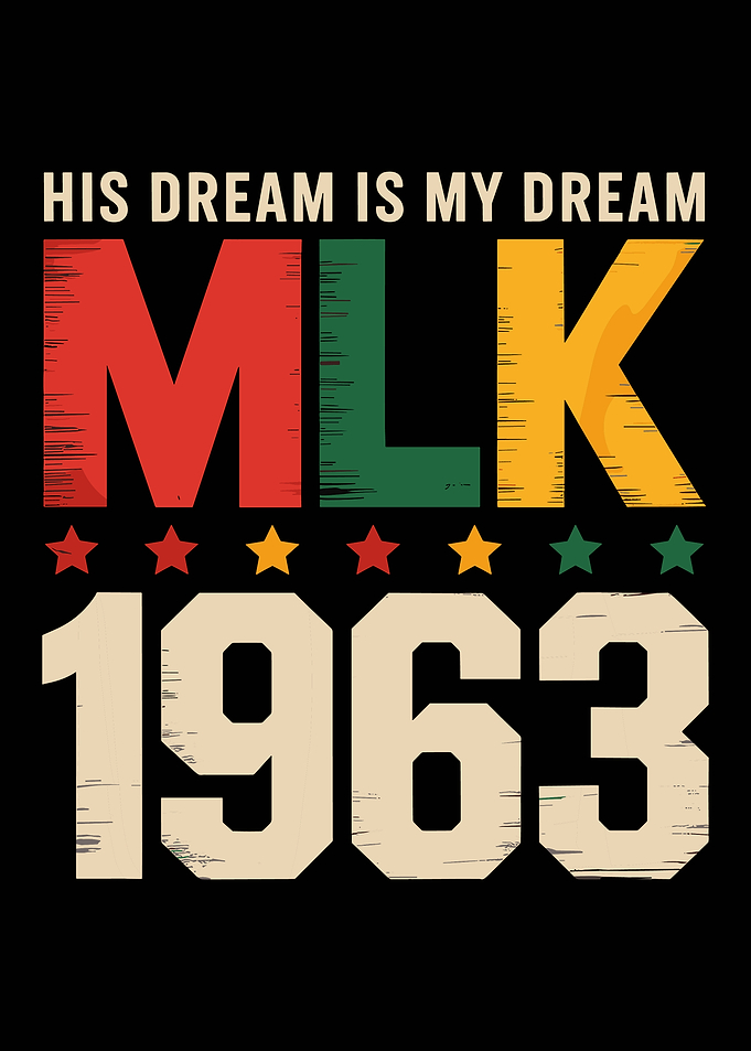 His Dream Is My Dream MLK Poster, 1963 Tribute Art, Pan-African Colors Wall Print