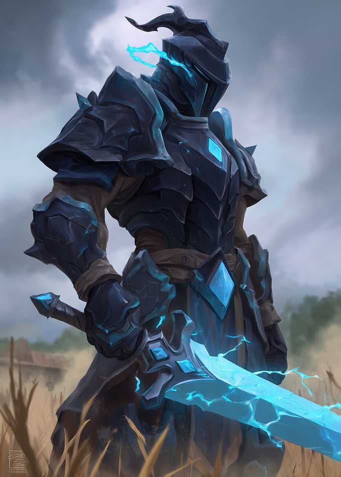 Knight With Magical Blue Sword