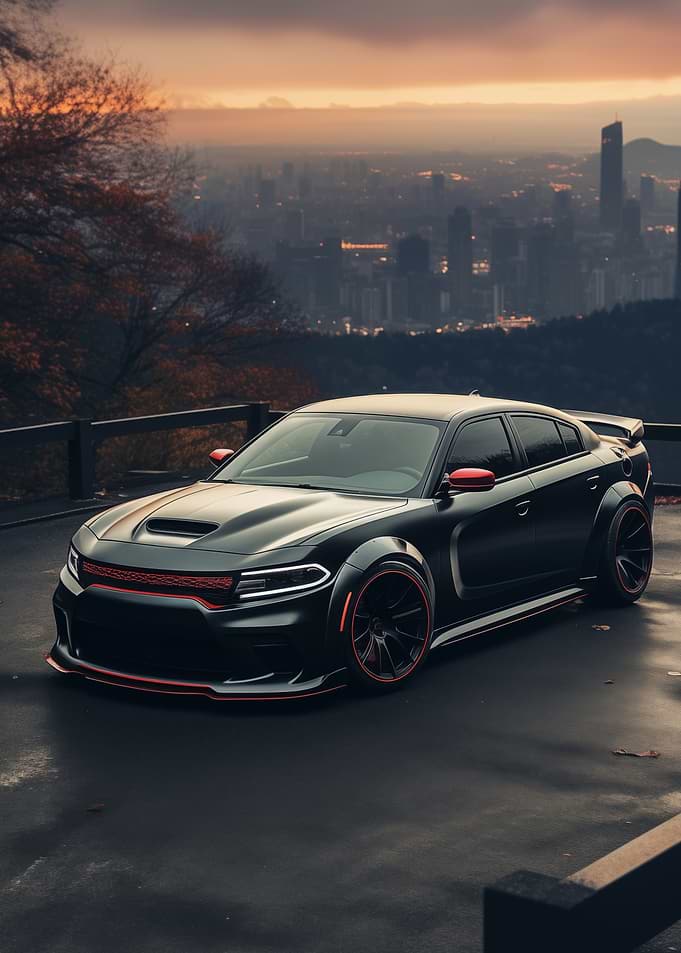 Dodge Charger with Cityscape
