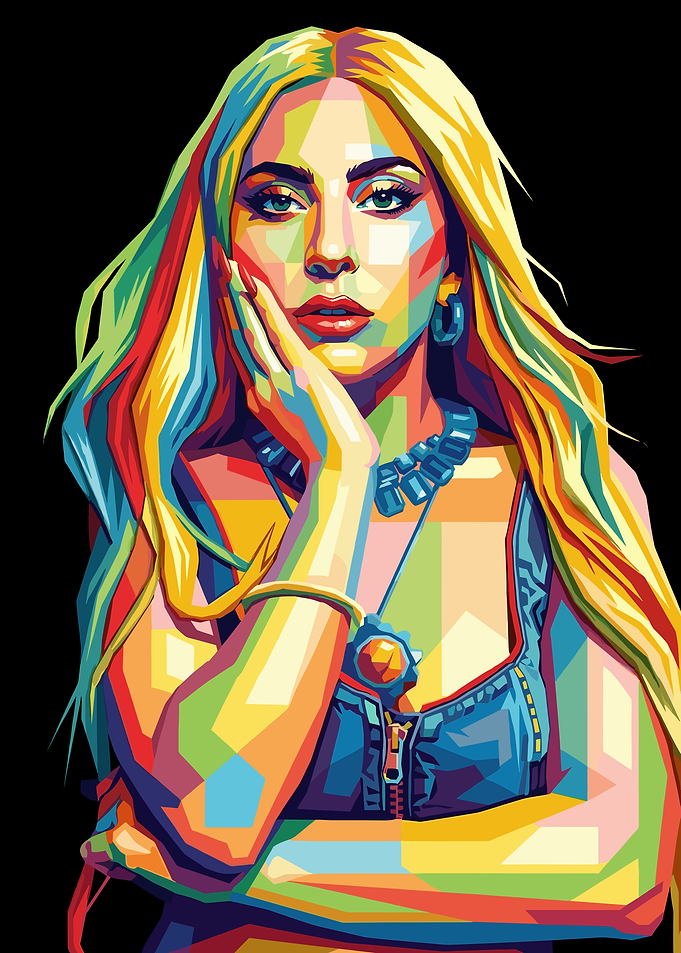 Colorful Pop Art Portrait of Lady Gaga