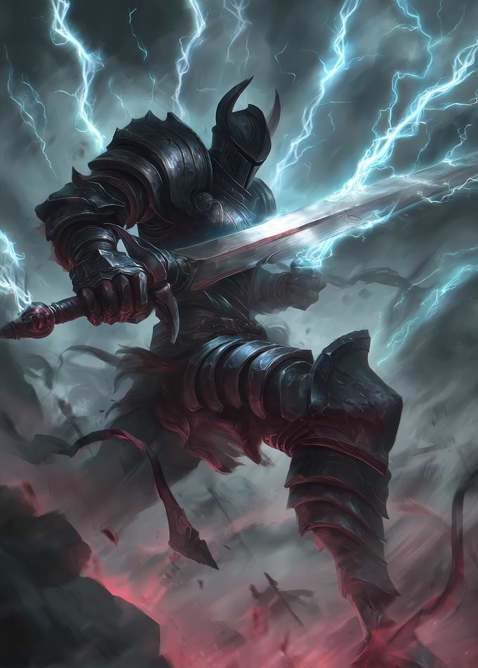 Dark Knight with Lightning Sword