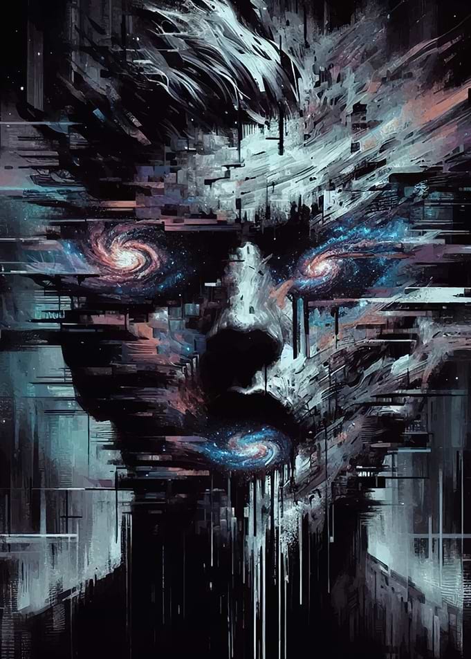 Cosmic Face Glitch Art